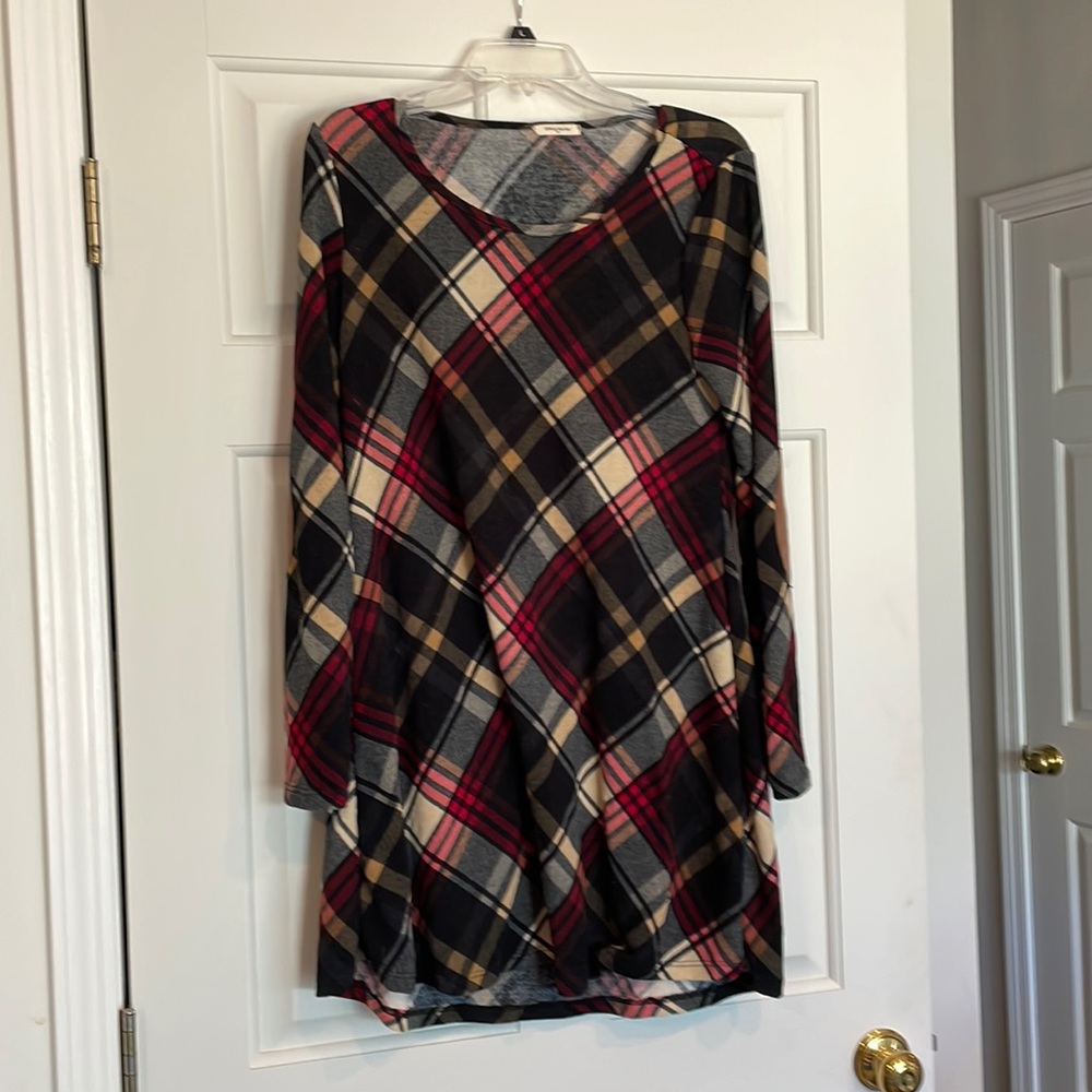 Plaid long sleeve dress